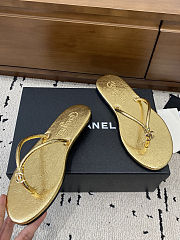 Fortok Chanel Thong Flip-flops Gold - 2