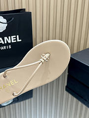 Fortok Chanel Thong Flip-flops Beige - 6