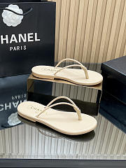 Fortok Chanel Thong Flip-flops Beige - 3