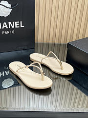 Fortok Chanel Thong Flip-flops Beige - 2