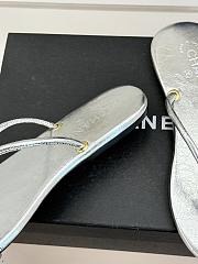 Fortok Chanel Thong Flip-flops Silver - 5