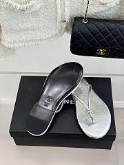 Fortok Chanel Thong Flip-flops Silver - 4