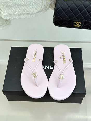Fortok Chanel Thong Flip-flops Light Pink