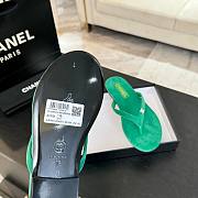Fortok Chanel Thong Flip-flops Light Pink Suede Green - 6