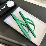 Fortok Chanel Thong Flip-flops Light Pink Suede Green - 4