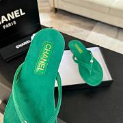 Fortok Chanel Thong Flip-flops Light Pink Suede Green - 3