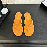 Fortok Chanel Thong Flip-flops Light Pink Suede Orange - 1