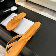 Fortok Chanel Thong Flip-flops Light Pink Suede Orange - 5