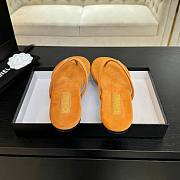 Fortok Chanel Thong Flip-flops Light Pink Suede Orange - 4