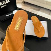 Fortok Chanel Thong Flip-flops Light Pink Suede Orange - 2