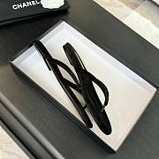 Fortok Chanel Thong Flip-flops Light Pink Suede Black - 4