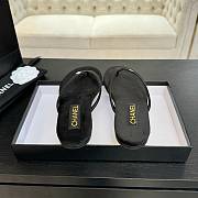 Fortok Chanel Thong Flip-flops Light Pink Suede Black - 3