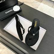 Fortok Chanel Thong Flip-flops Light Pink Suede Black - 2
