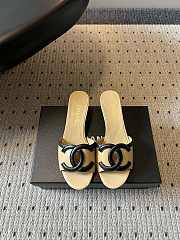 Fortok Chanel CC logo slides Beige 4.5cm - 1