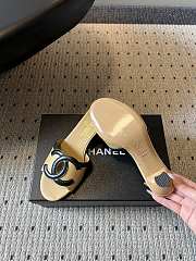 Fortok Chanel CC logo slides Beige 4.5cm - 2