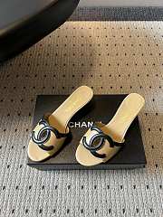 Fortok Chanel CC logo slides Beige 4.5cm - 4