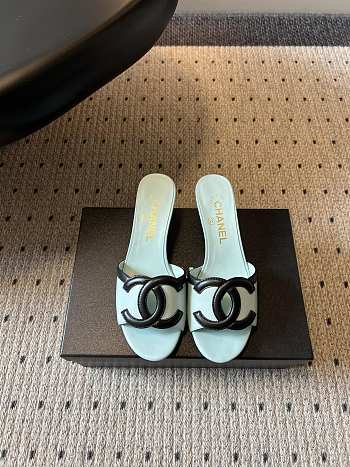 Fortok Chanel CC logo slides Mint 4.5cm