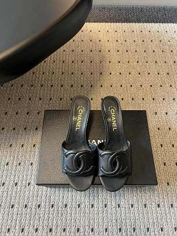 Fortok Chanel CC logo slides Black 4.5cm