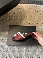Fortok Chanel CC logo slides Burgundy 4.5cm - 2