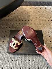 Fortok Chanel CC logo slides Burgundy 4.5cm - 5