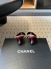 Fortok Chanel CC logo slides Burgundy 4.5cm - 6