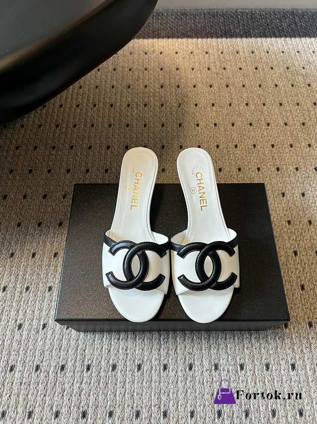 Fortok Chanel CC logo slides White 4.5cm - 1