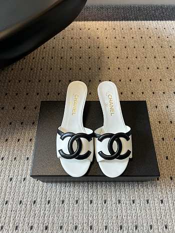 Fortok Chanel CC logo slides White 4.5cm
