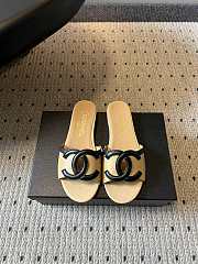 Fortok Chanel CC logo slides Flat Beige - 1