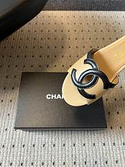Fortok Chanel CC logo slides Flat Beige - 2
