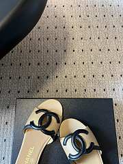 Fortok Chanel CC logo slides Flat Beige - 5