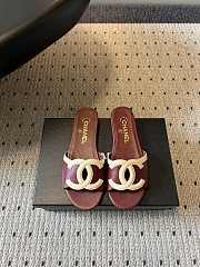 Fortok Chanel CC logo slides Flat Burgundy - 1