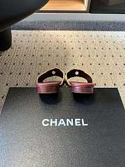 Fortok Chanel CC logo slides Flat Burgundy - 2
