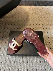 Fortok Chanel CC logo slides Flat Burgundy - 3