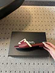Fortok Chanel CC logo slides Flat Burgundy - 6