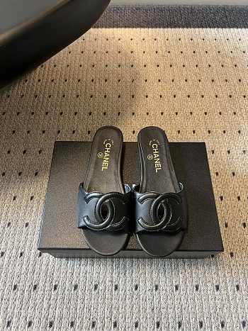 Fortok Chanel CC logo slides Flat Black