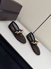 Fortok Alaïa Leather-trimmed Fishnet Ballet Flats Black - 6