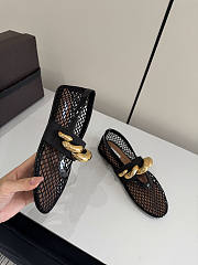 Fortok Alaïa Leather-trimmed Fishnet Ballet Flats Black - 4