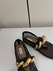 Fortok Alaïa Leather-trimmed Fishnet Ballet Flats Black - 3