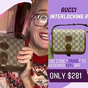 Fortok Gucci Shoulder Bag Shoulder Bag With Interlocking G Brown 671620 20x17x8cm - 1