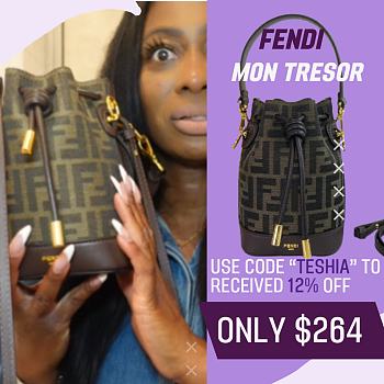 Fortok Fendi Mon Tresor Bag Brown 13x19x10cm