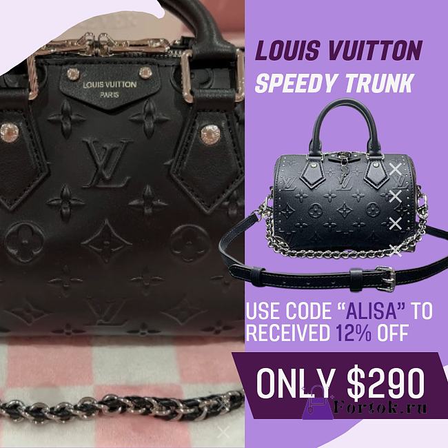 Fortok Louis Vuitton Speedy Trunk 20 Black M14575 13.5 x 11 x 20.5 cm - 1