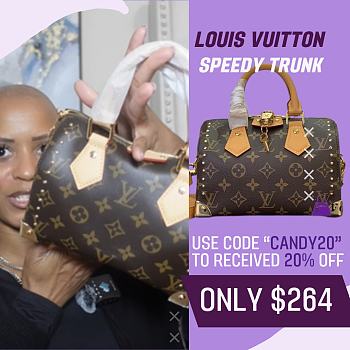 Fortok Louis Vuitton Speedy Trunk 20 Bag Brown & Beige M13146 20.5x13.5x11cm