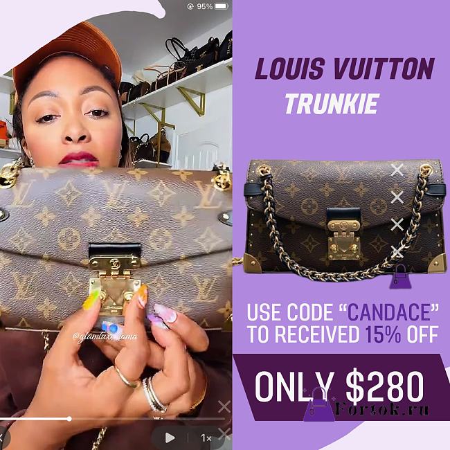 Fortok Louis Vuitton Trunkie Handbag Monogram 25*15*6Cm - 1