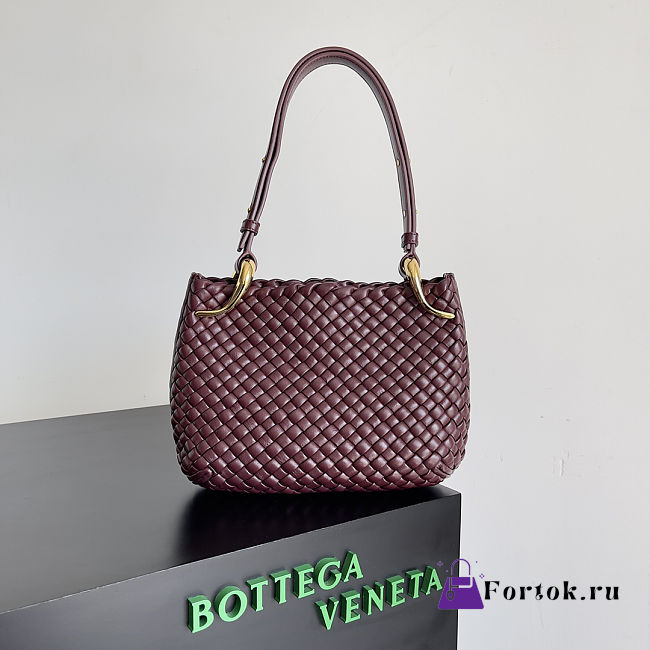 Fortok Bottega Veneta Intrecciato Clicker Bag Burgundy 28*10*24cm - 1