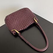 Fortok Bottega Veneta Intrecciato Clicker Bag Burgundy 28*10*24cm - 3
