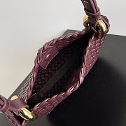 Fortok Bottega Veneta Intrecciato Clicker Bag Burgundy 28*10*24cm - 4