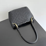 Fortok Bottega Veneta Intrecciato Clicker Bag Black 28*10*24cm - 5
