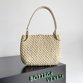 Fortok Bottega Veneta Intrecciato Clicker Bag Soft Beige 28*10*24cm