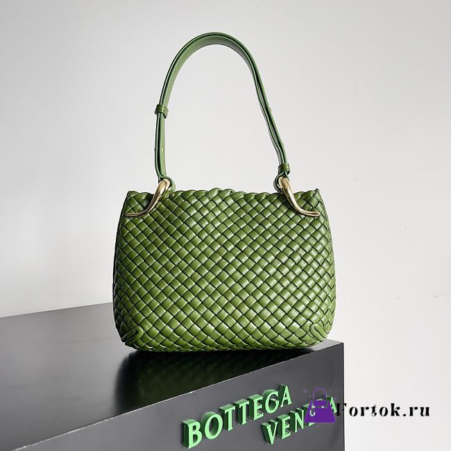 Fortok Bottega Veneta Intrecciato Clicker Bag Green 28*10*24cm - 1