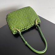 Fortok Bottega Veneta Intrecciato Clicker Bag Green 28*10*24cm - 4